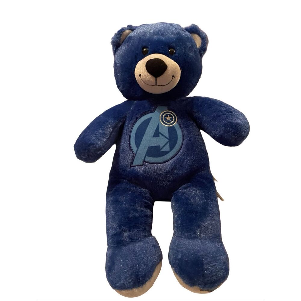 Build-A-Bear Workshop Blue Marvel Captain America Avengers Teddy Bear Plush 17"